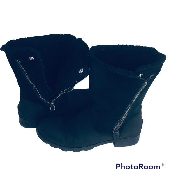 SOREL Emelie WP Black Boots Size 7 - Picture 7 of 15